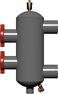Гидравлическая стрелка для обвязки котельных до 125 кВт с накидными гайками