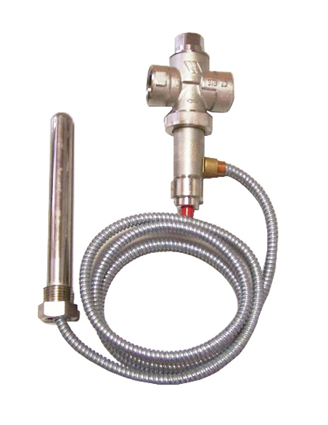 Термостатический клапан защиты от перегрева 3/4" с погружной гильзой STS 20 1,3м